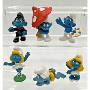 Vintage Smurf Figurine Lot Peyo W. Germany Smurfette Ballet Painter sweeper swim